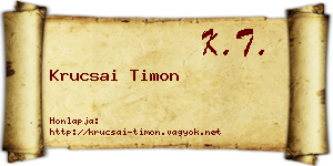 Krucsai Timon névjegykártya